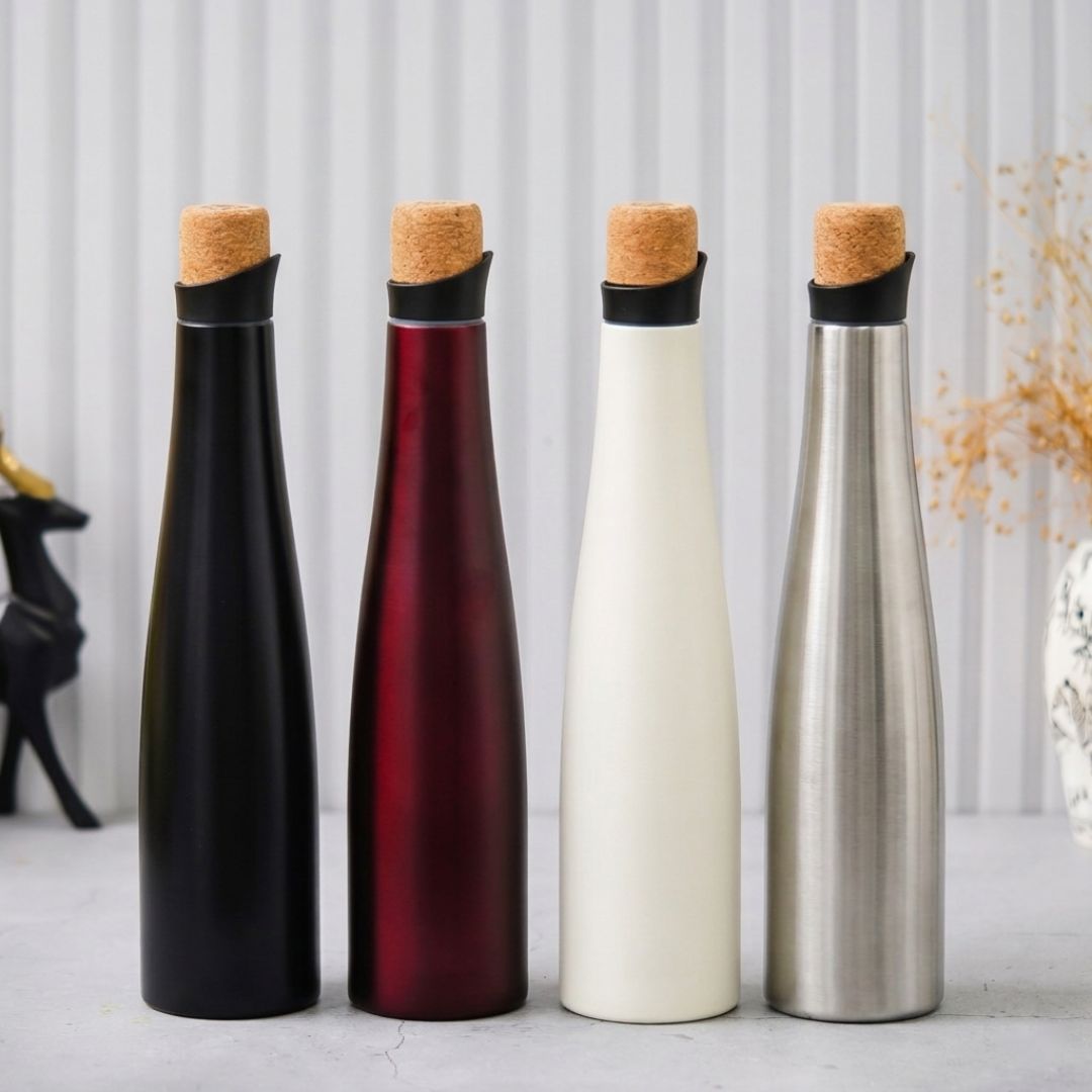 Premium Stainless Steel Bottle with Cork Lid for Corporate Gifting